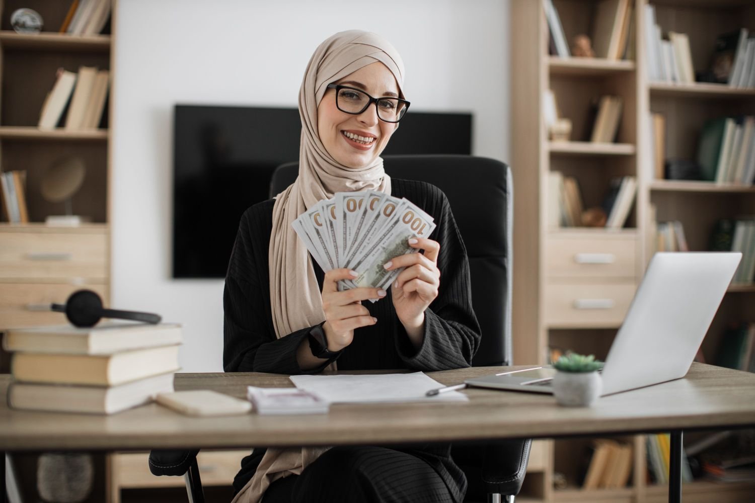 accounting taxes and finances concept young confid 45GUYB7