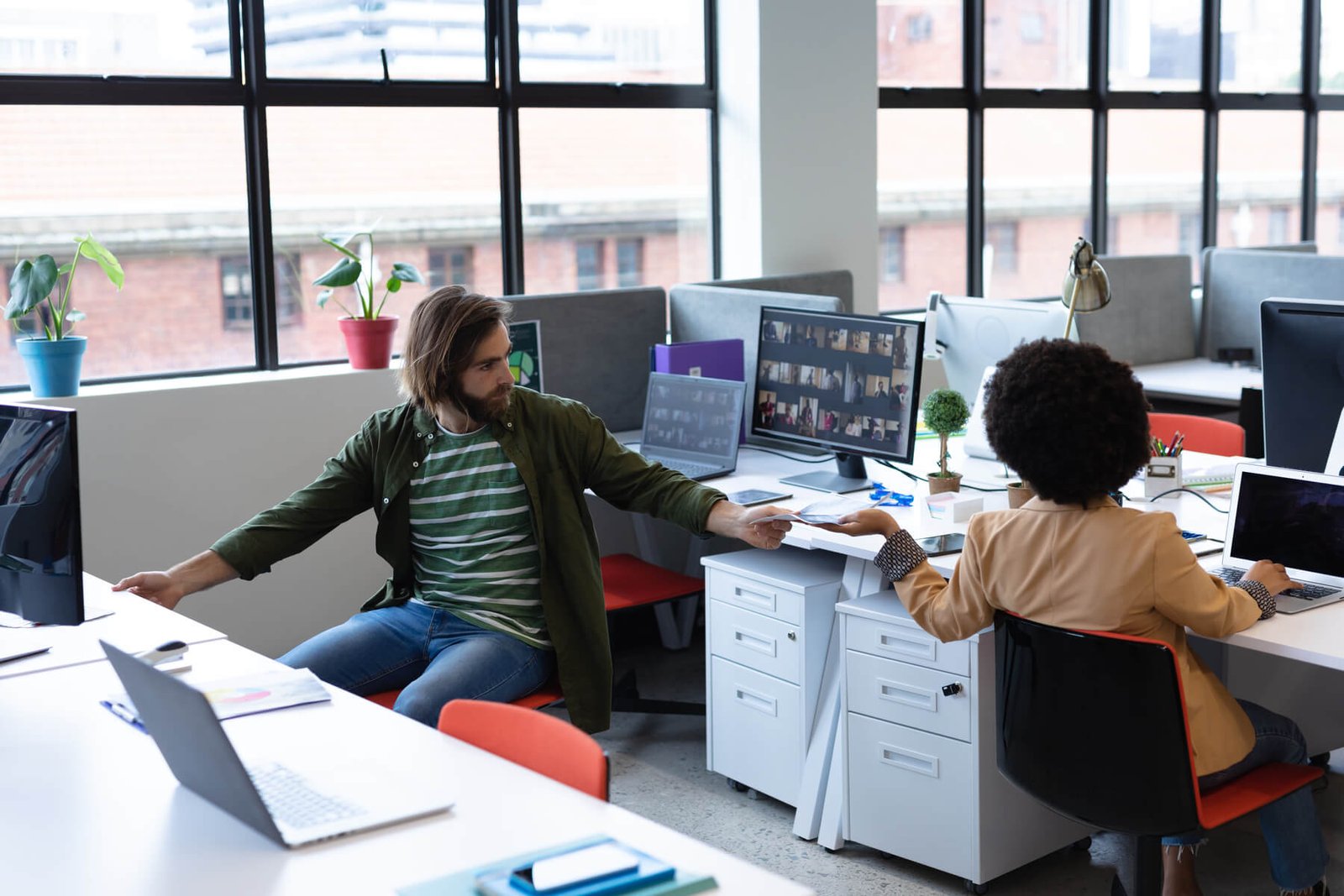 two diverse business people working in creative of 2023 11 27 05 25 58 utc