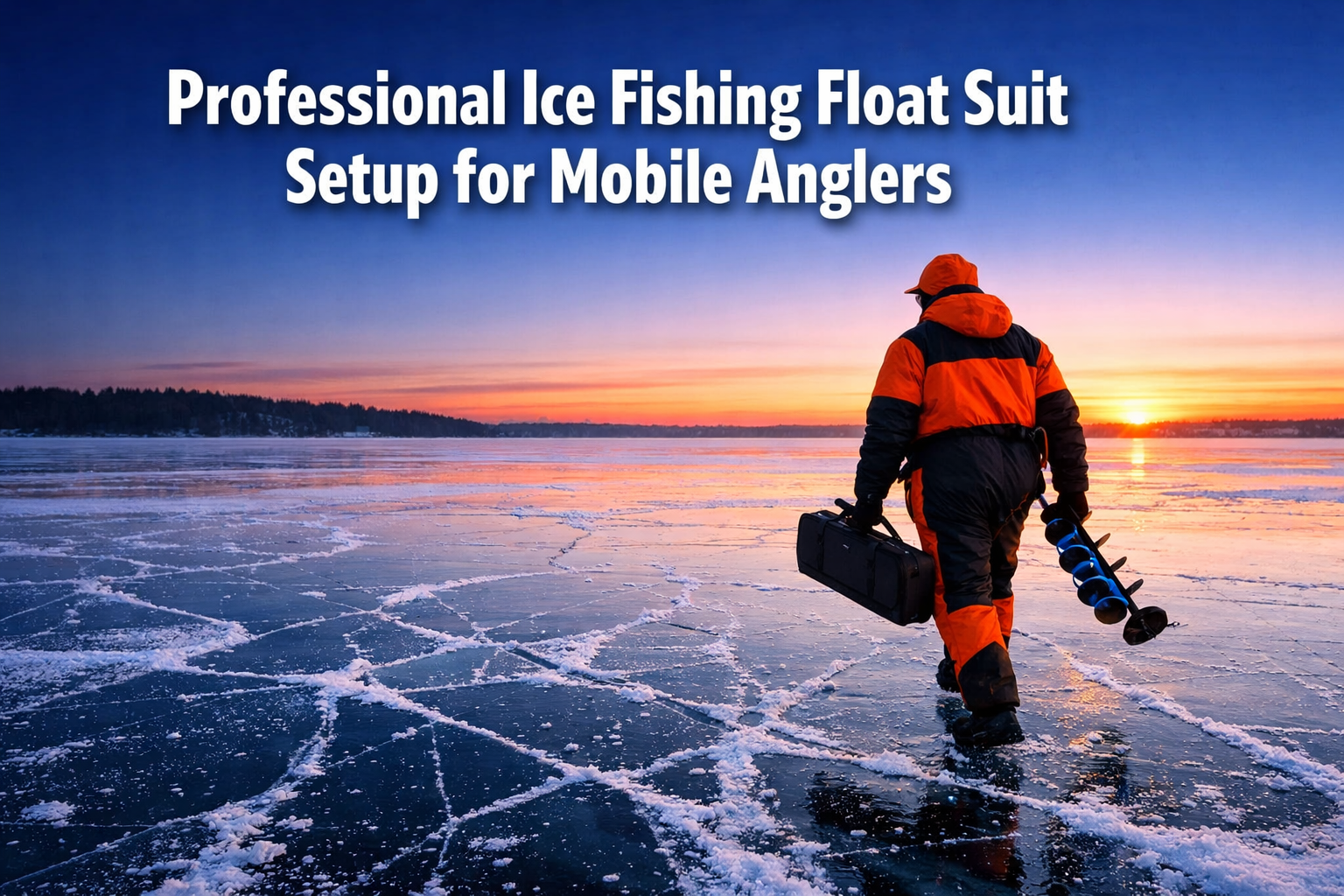 Professional ice fishing float suit setup for mobile anglers