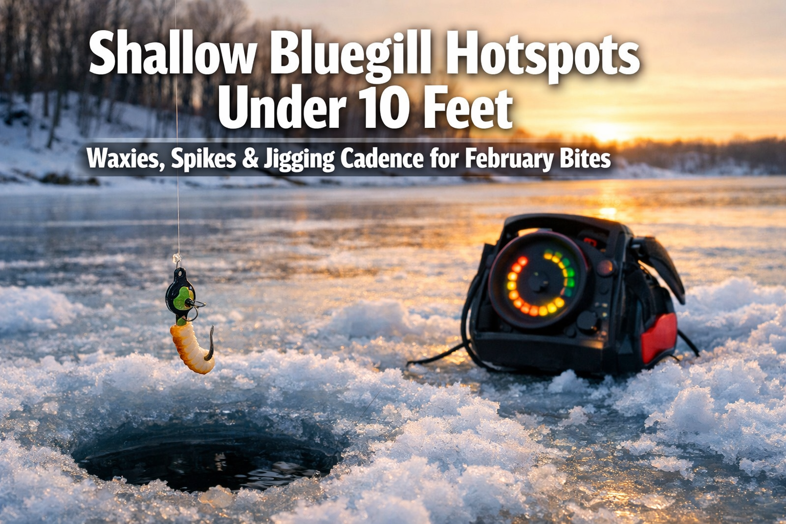 Shallow Bluegill Hotspots Under 10 Feet: Waxies, Spikes, and Jigging Cadence for February Bites