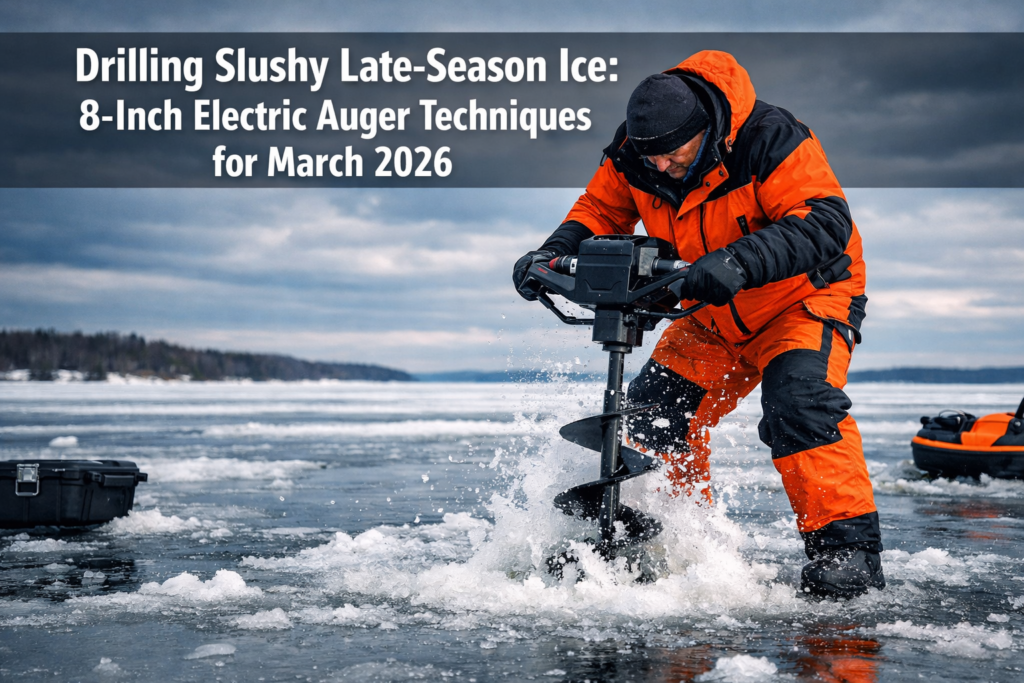 8-Inch Electric Ice Augers in Slushy Late-Season Ice: Drilling Techniques and Gear Hacks for March 2026