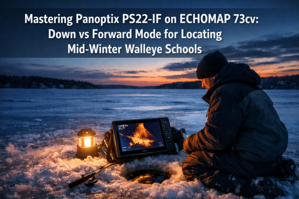 Mastering Panoptix PS22-IF on ECHOMAP 73cv: Down vs Forward Mode for Locating Mid-Winter Walleye Schools