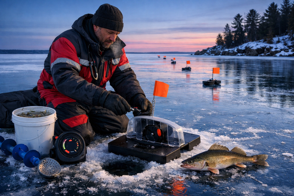 Mastering Tip-Up Setups for First Ice: The Irresistible DIY Ice Fishing Walleye Tip Up Setup to Catch More Fish