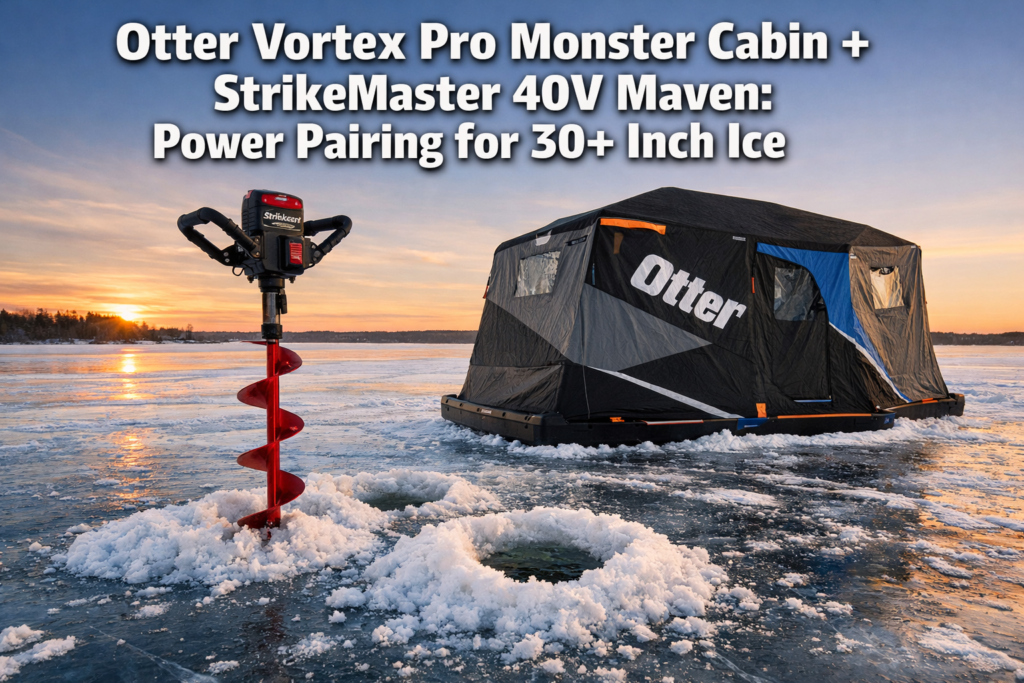 Otter Vortex Pro Monster Cabin with StrikeMaster 40V Maven: Perfect Power Pairing for 30+ Inch Ice in 2026