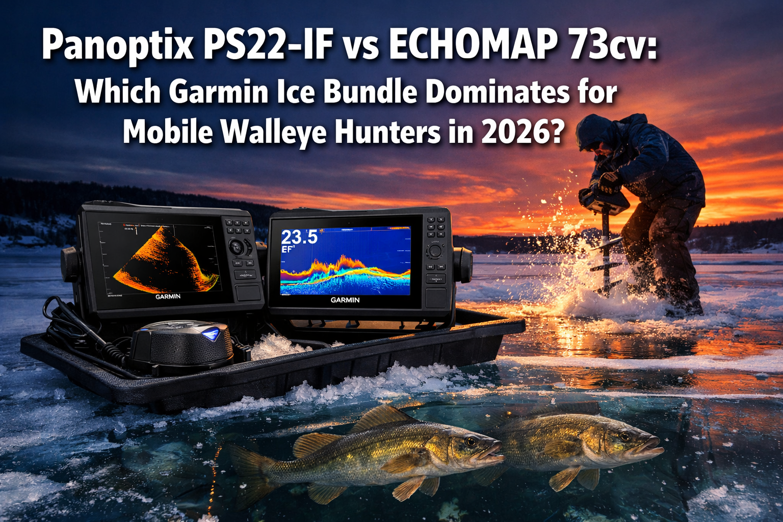 Panoptix PS22-IF vs ECHOMAP 73cv: Which Garmin Ice Bundle Dominates for Mobile Walleye Hunters in 2026?
