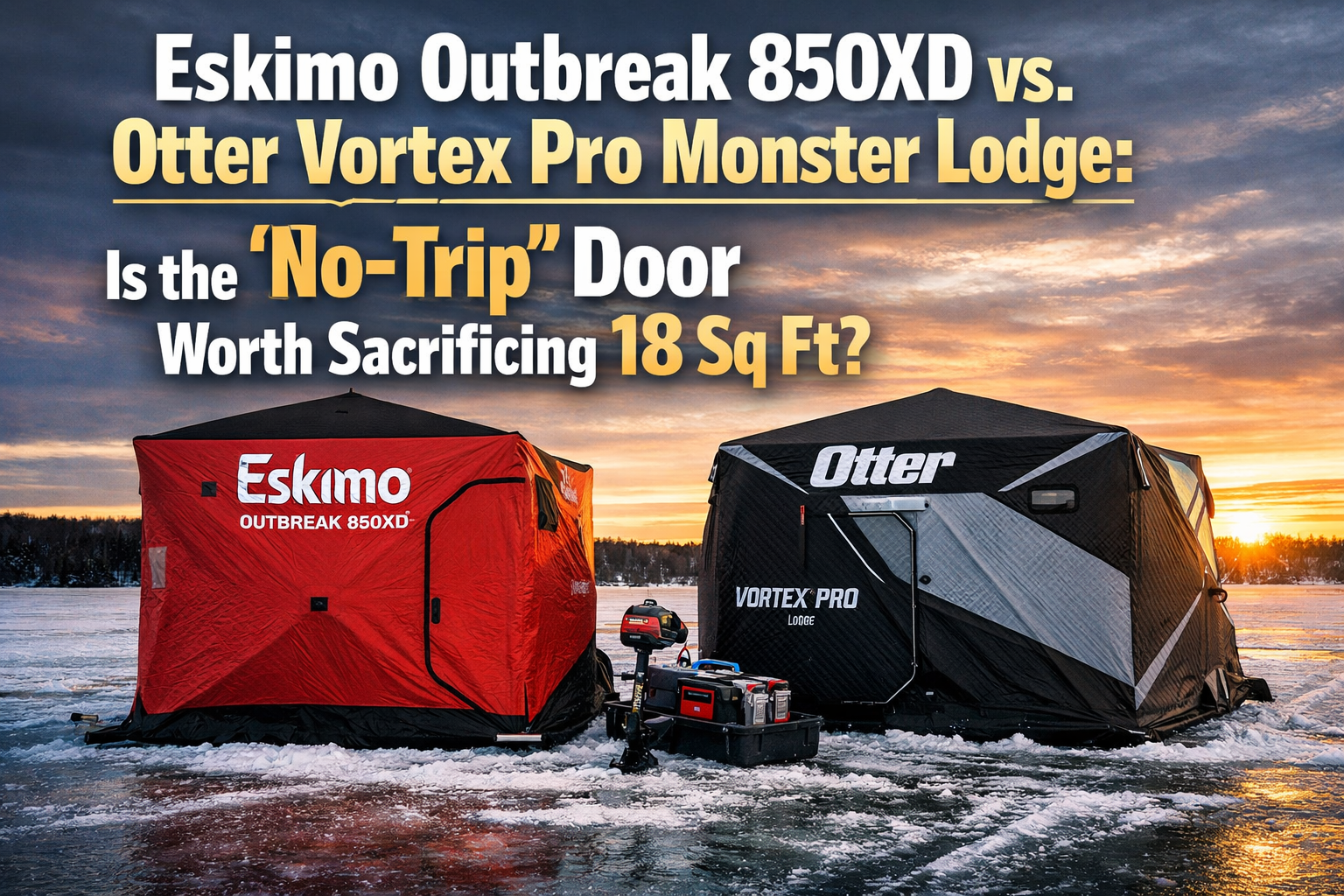 Photorealistic, high-resolution photography, , , aesthetic. Background imagery relevant to: Eskimo Outbreak 850XD vs. Otter