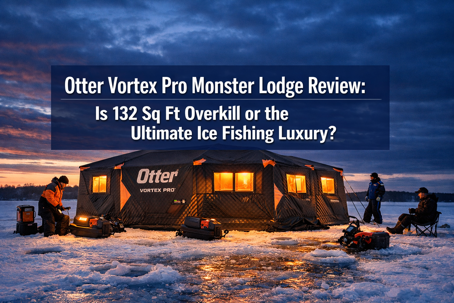 Photorealistic, high-resolution photography, featuring a massive Otter Vortex Pro Monster Lodge Thermal Hub set up on a